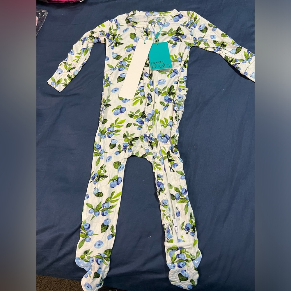 Posh Peanut Carolina Blueberry Footie Pajamas